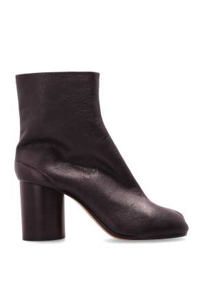 Cream Heeled ankle boots with 'Tabi' cutout Maison Margiela